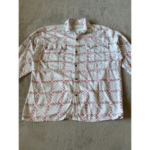 Dolce Vita Mens Large Button Up Shirt Short Sleeve Plaid Patterned Casual